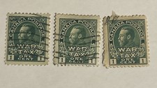 1915 Canada King George V War Tax 1c Stamp Lot of 3