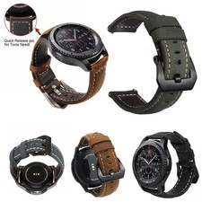 Leather Watch Strap For Samsung Galaxy Watch 3 45/46mm Gear S3 Classic/ Frontier