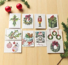 Odd Balls Vintage - Assorted Christmas Folded Note Cards - 10 Pack