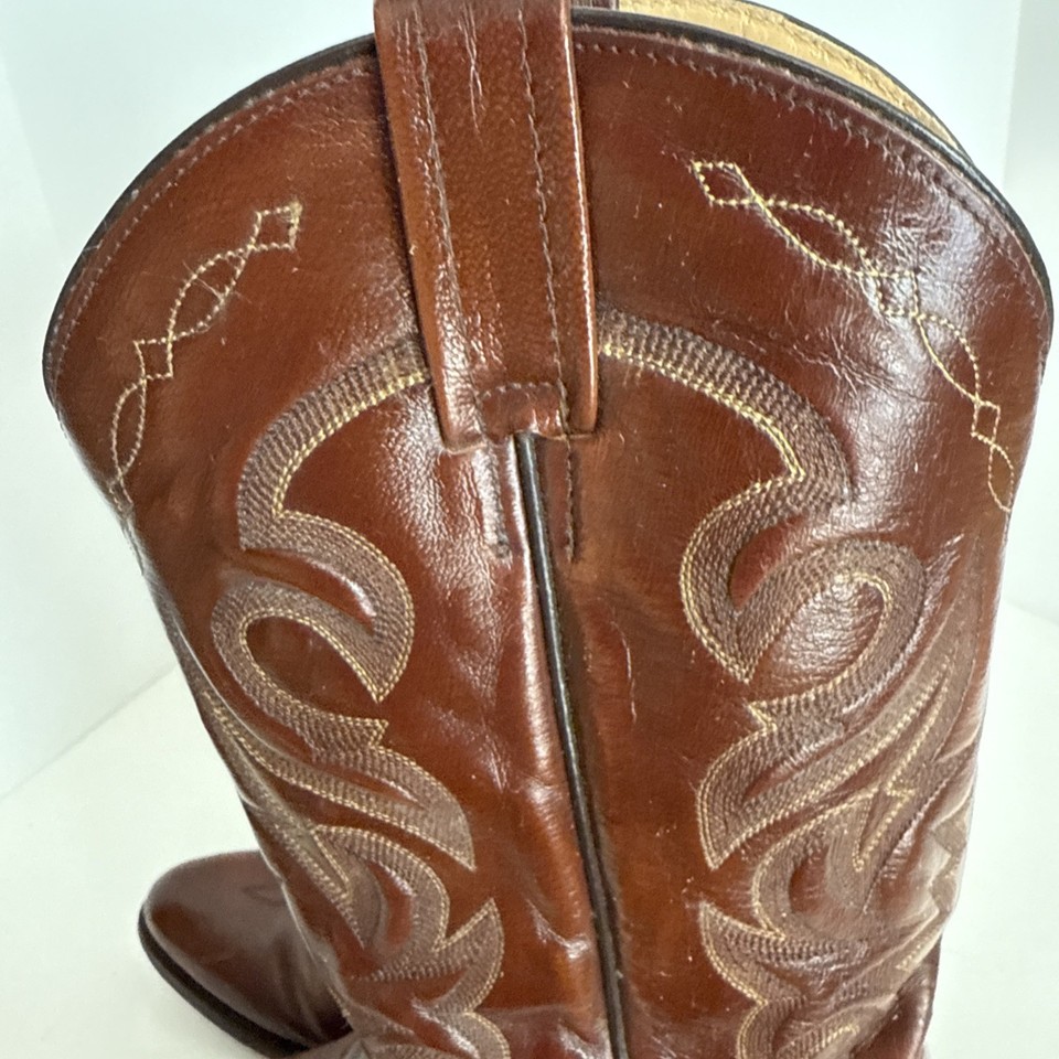 Bottes à enfiler homme Dan Post cuir noir western cowboy paraphées