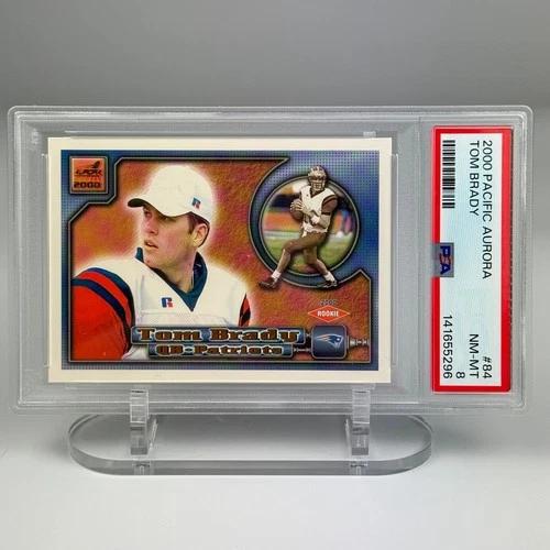 2000 Pacific Aurora Tom Brady Rookie Card #84 PSA 8 NM-MT | GOAT RC NE Patriots