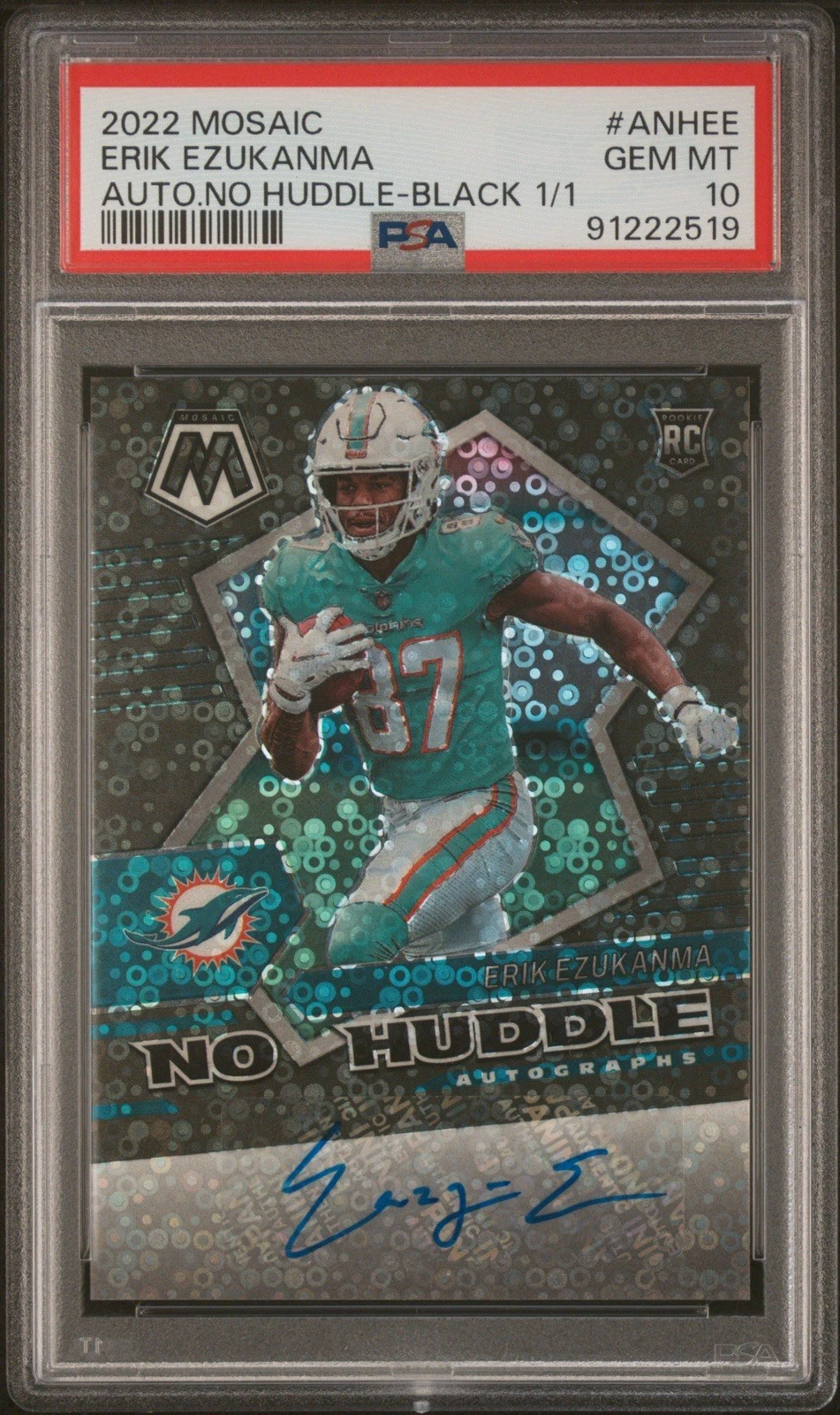 Erik Ezukanma Panini Mosaic Autographs No Huddle #ANHEE Black 1/1