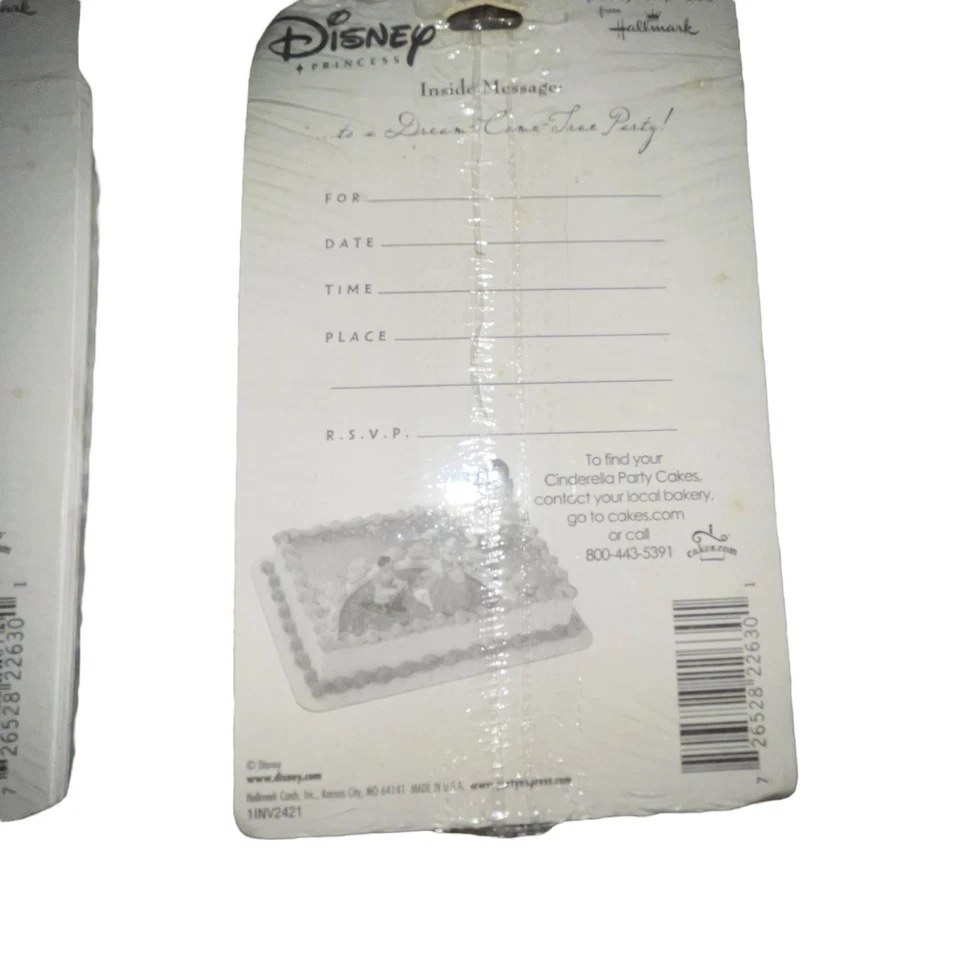 Nuevo en Paquete Sello Disney Cenicienta Fiesta de Cumpleaños Invitaciones 3 Paquetes de 8 Princesas Foto 3 de 3