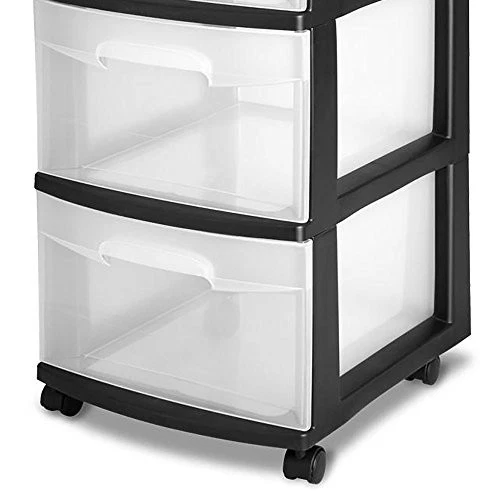 Sterilite 28309002 3 Drawer Cart- Black - Image 2 of 4