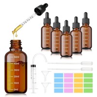 Pipettenflasche 50Ml Anti-Uv Braunglas 6 StüCk Tropfflasche FüR FlüSsigkeiten