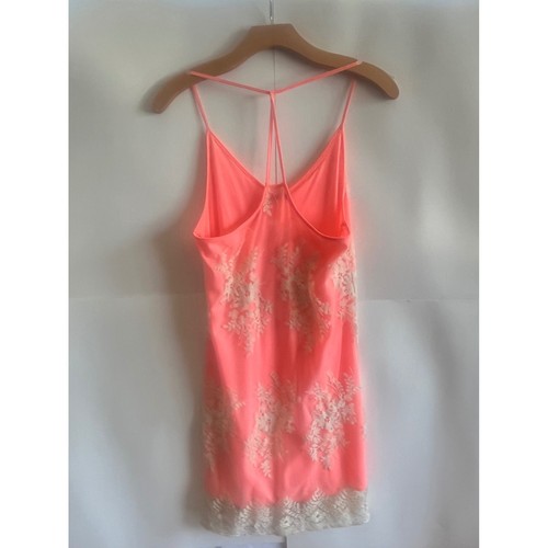 Jella Couture Lace Overlay Coral Sleeveless Lined Boho Fun Party Dress -Size S - Picture 7 of 22