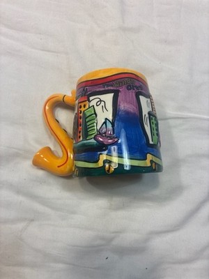Chicago Windy City 3D Hand Painted Ceramic Mug Saxophone Handle