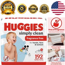 Fragrance-Free Baby Wipes - 192 Count, Gentle Cleansing for All Skin Types