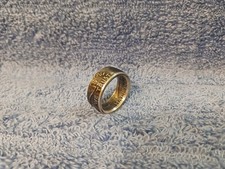 Handcrafted 1961 Franklin 90 silver half dollar coin ring  size 9 1/2  A 