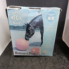 Horsemen's Pride 25-Inch Mega Ball for Horses, Red Complete with Foot Pump. 