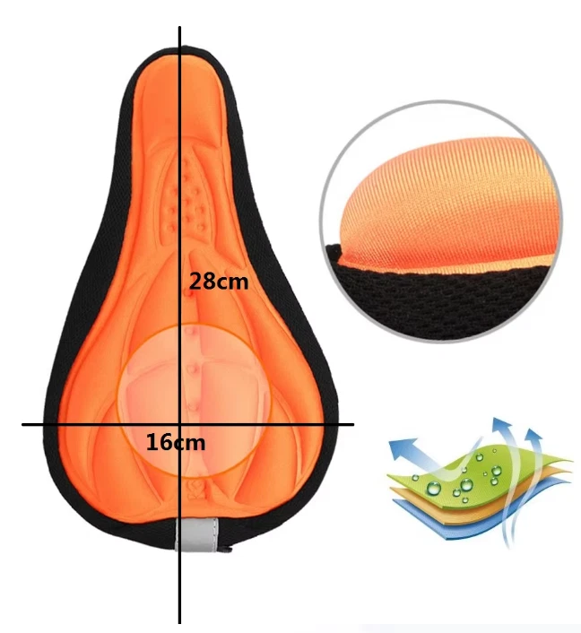 Funda de asiento de ciclismo suave MTB bicicleta esponja engrosada cojín 28x16 cm 4 colores Foto 3 de 4