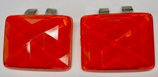 VINTAGE ORANGE FACETED PLASTIC ACCENT SHOE CLIPS  DEAD STOCK SLIGHT DOME