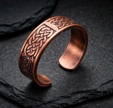 Fashionable Copper Magnetic Ring   Coin Symbol Retro Design for Men  Women