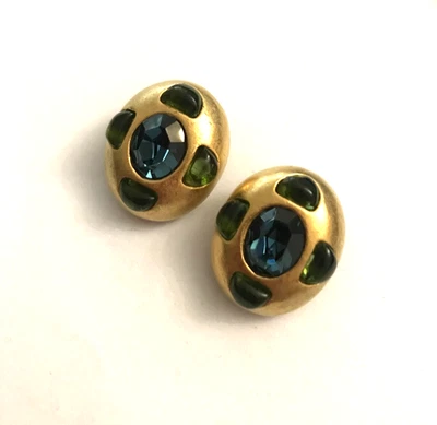 Vintage Boucle d'oreille doré French earrings clips 3,2cm