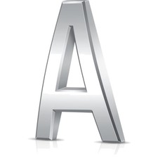 Schwimmende Hausnummer Buchstabe A Acryl wetterfest Außen Schild, 7cm, Silber