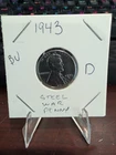 1943-D Steel Wheat Penny BU Brilliant Uncirculated WWII Steel Cent Lincoln Cent
