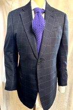 ARMANI COLLEZIONI Men Sport Coat Jacket Blazer MADE IN ITALY Blue Check 40r 