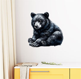 Aquarell Schwarzbär Tier Wandbild Schlafzimmer Kinderzimmer Dekor Vinyl Aufkleber Abziehbild - Bild 5 von 7