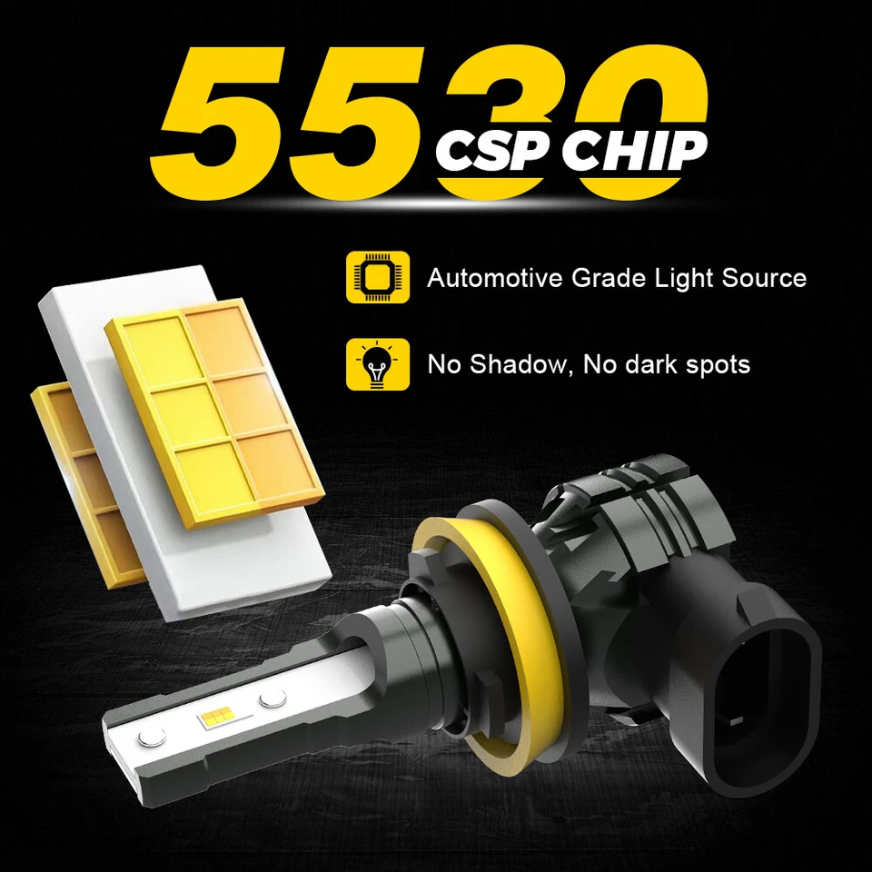 Luz antiniebla H11 H8 Switchback doble blanco ámbar para Fiat 500 (L) 2012-2018 2019 2020 Foto 3 de 4