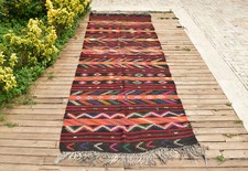 Kelim alter Teppich 49 Zoll x 143 Zoll handgewebt Stammes Adana Kelim 4 x 11 ...