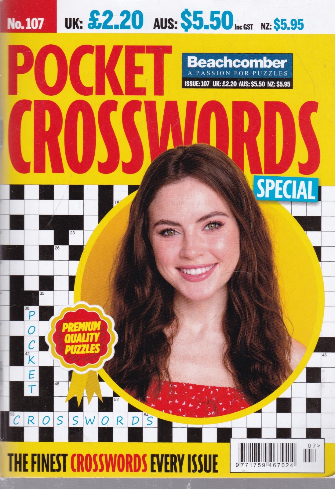 CROSSWORD BOOK POCKET PUZZLE MAGAZINE BACK ISSUE # 107, 100 PUZZLES