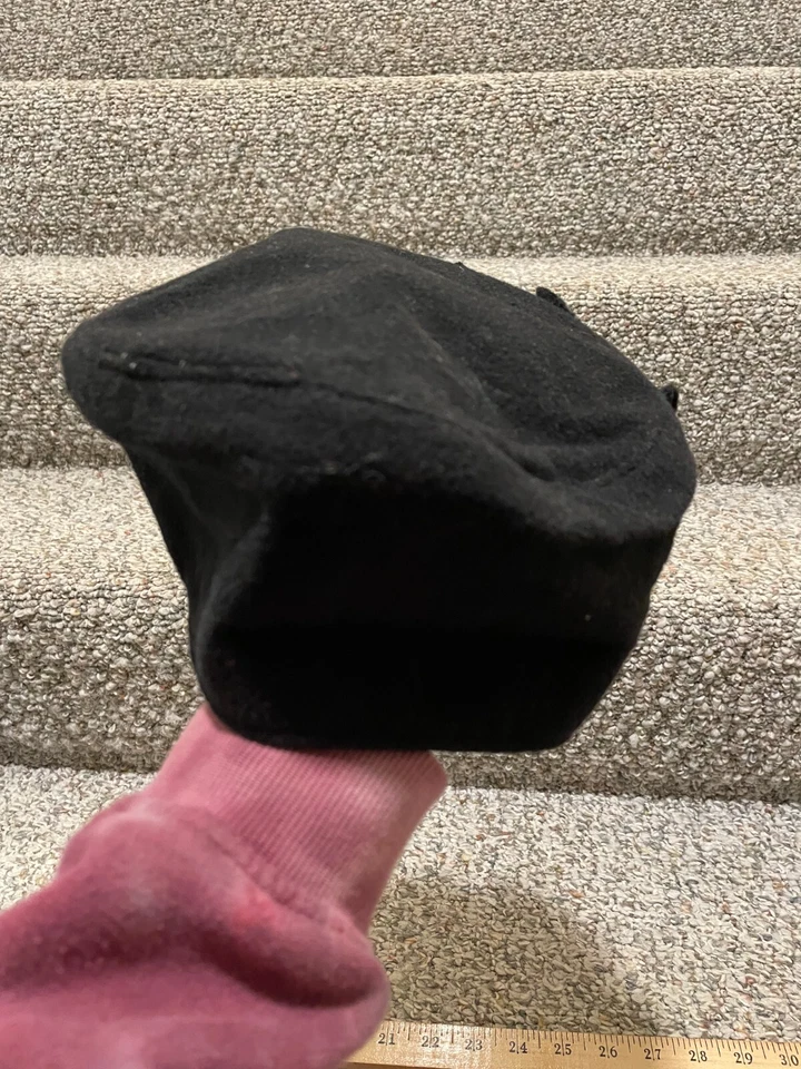 Sombrero PILLBOX Vintage con Detalle de Lazo Ajustable Talla Pequeña Años 1940-50 Fieltro Negro Foto 3 de 4