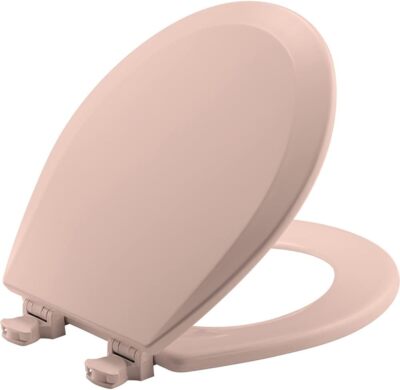 Bemis 500EC 063 Toilet Seat with Easy Clean & Change Hinges, ROUND, Durable