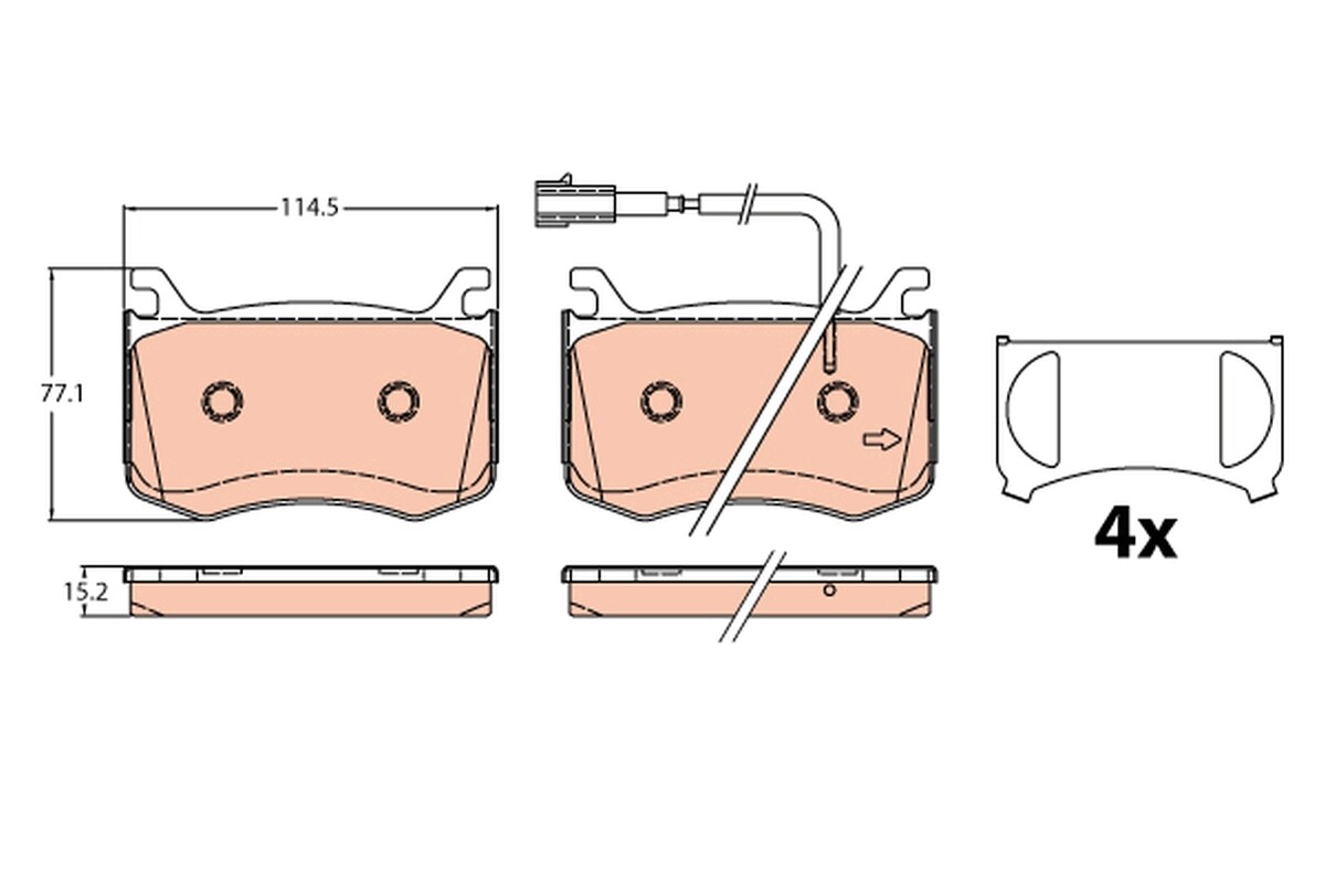 GDB2205 TRW Brake Pad Set, disc brake for ALFA ROMEO