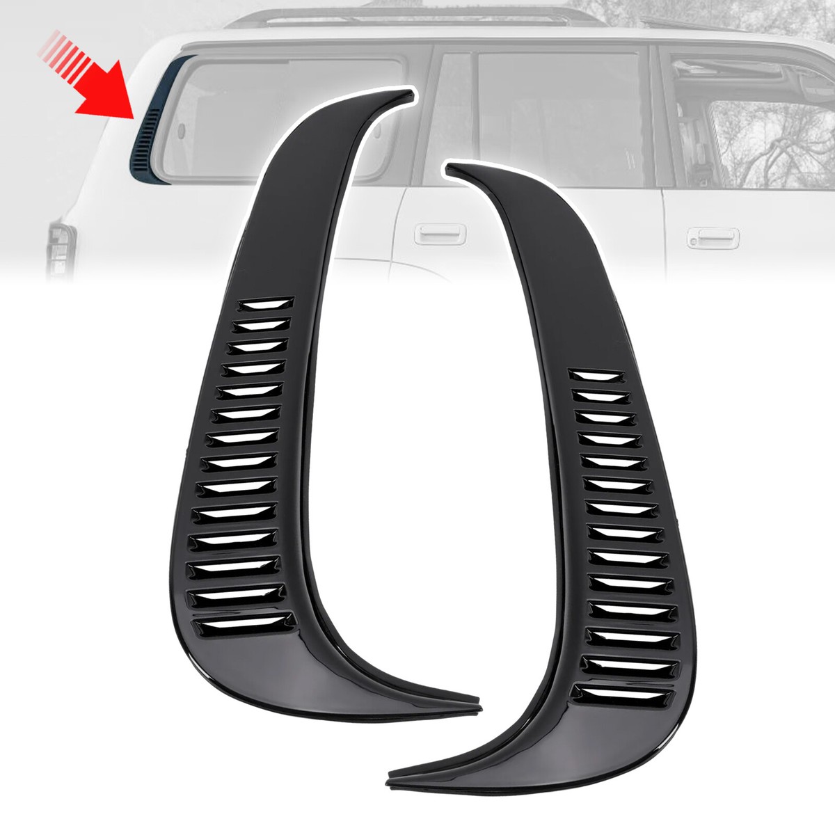 Rear Louver Quarter Side Window Vent For Lexus LX450 /Toyota Land