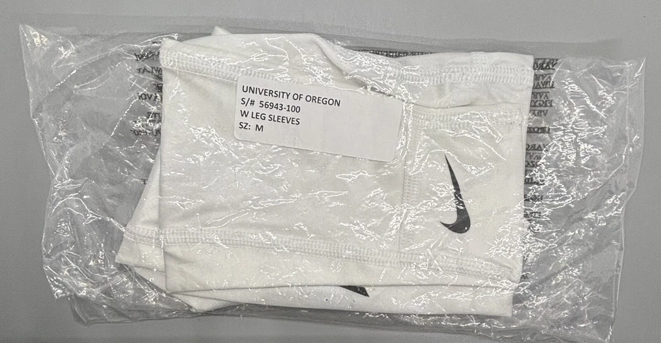 Nike Oregon Ducks Track PE Women’s Medium White Calf Leg Sleeves X’s 2 BRAND NEW - Image 4 of 4
