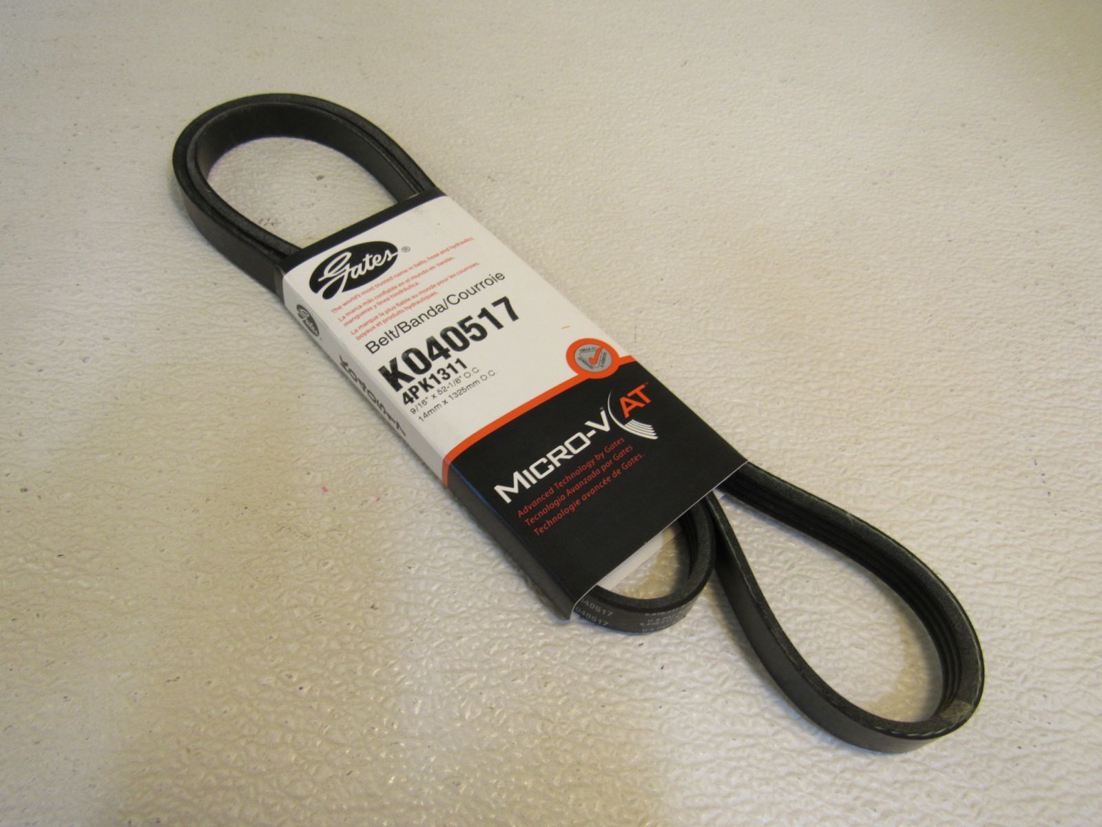 Gates Micro-V AT Belt 52.125in x 0.5625in Black K040517