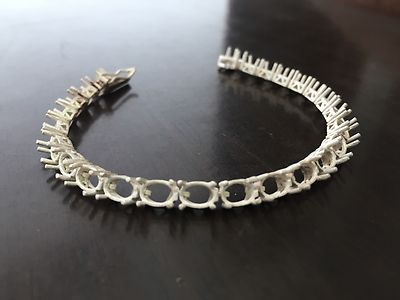 Silber Tennisarmband 5x7 Mm Oval Semi Mount Armband Einstellung Sterlingsilber