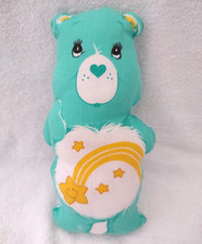 Plush Care Bears Wish Bear Handmade Fabric Panel Pillow 12" From 1983