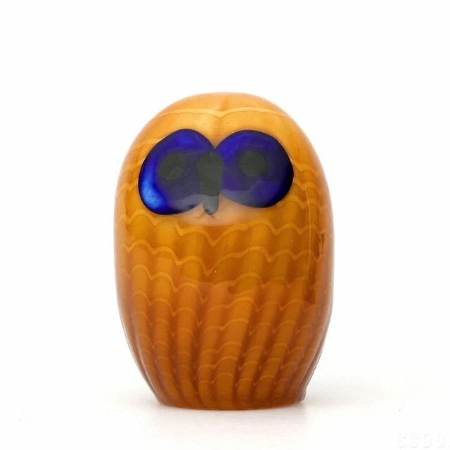 Iittala Oiva Toikka Northern Owl Yellow Blue Scope Figurine Un