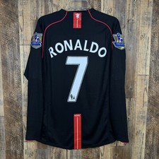 Manchester United 2007-08 Away Men's M Long Sleeve Soccer Jersey Ronaldo #7