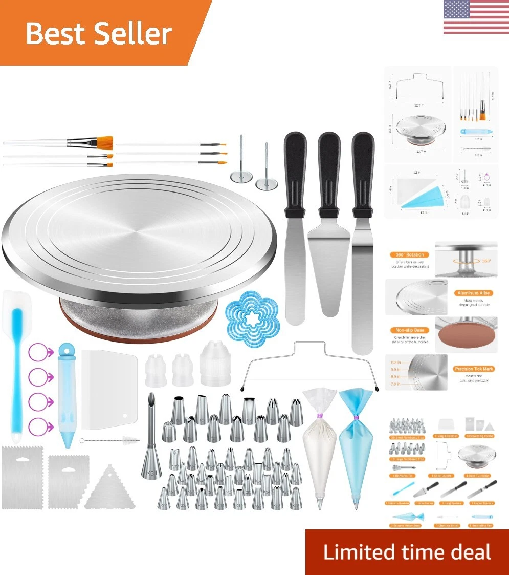 Professional Grade Cake Decorating Tools Set with Durable Stainless Steel Tips
Opens in a new window
