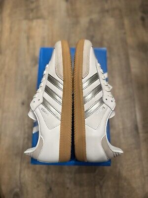 JI2725 adidas Samba OG White Silver Metallic Grey (Women's JI2725 adidas Samba OG White Silver Metallic Grey (Women's