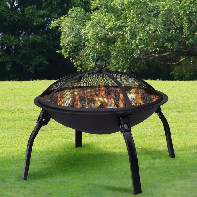 Teancll Fire Pit Kit 36 Portable Outdoor Fireplace Backyard Patio
