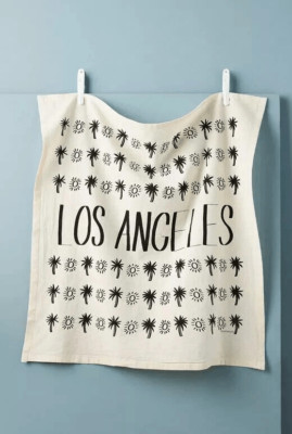 Anthropologie Calhoun & Co Los Angeles Dish Towel California Tea Towel NEW