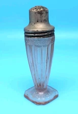 Vintage Jeanette Adam Pink Depression Glass Footed Salt or Pepper Shaker 4"