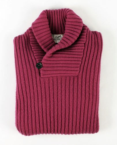 HERMÈS Hermes 100% Cashmere Thick Shawl Collar Sweater - S - $2850 Retail