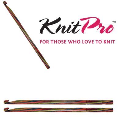 KnitPro Symfonie Holzhäkelhaken einseitig - 15cm - alle Größen 3mm - 12mm
