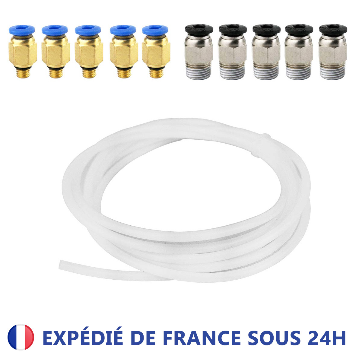 Tube PTFE 4x2mm anti-colmatage de 2m pour une impression 3D fluide sur Geeetech A20
