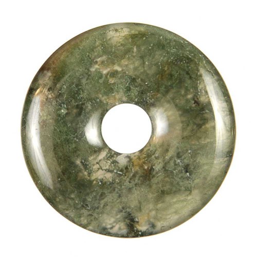 Pi Chinois Obsidienne Noire Pendentif Donut