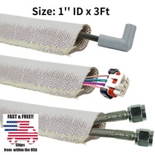 Metallic Heat Shield Sleeve Insulated Wire Hose Cover Wrap Loom Tube 1 Id 3 Ft