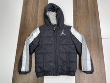 Jordan Youth Boys S Black Quilted Puffer Jacket Winter Coat Full Zip Jumpman