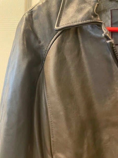 Vince Camuto 全新带标签 橄榄/黑色 100% 羊皮夹克 小号 柔软! — 第 4/4 张图片