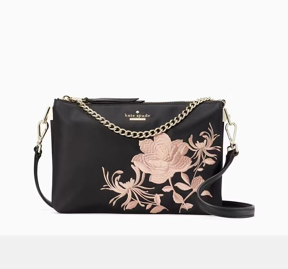 Kate Spade Dawn Place Embroidered Flower Madelyne Chain Crossbody