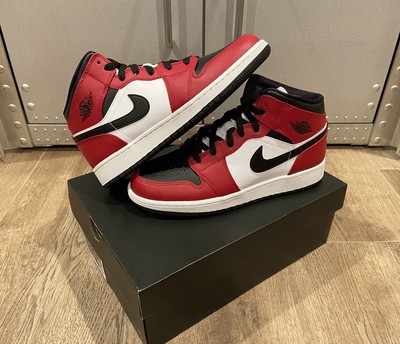 Nike Air Jordan 1 Mid GS Chicago Black Toe Size 7Y (Womenâs 8.5) Red 554725-069 | eBay