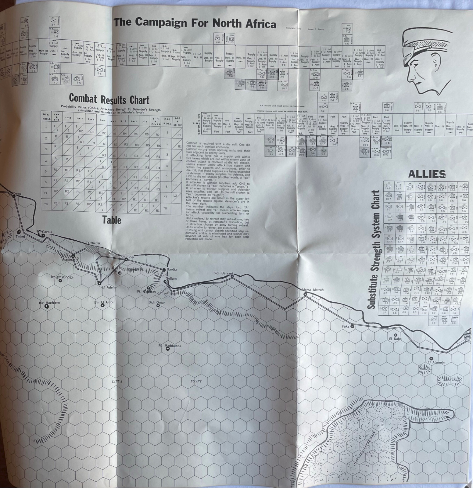 Rommel The Campaign for North Africa Loren Sperry 1973 PUNCHED FAIR + bonus